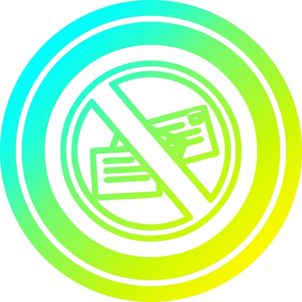 no mail circular in cold gradient spectrum vector