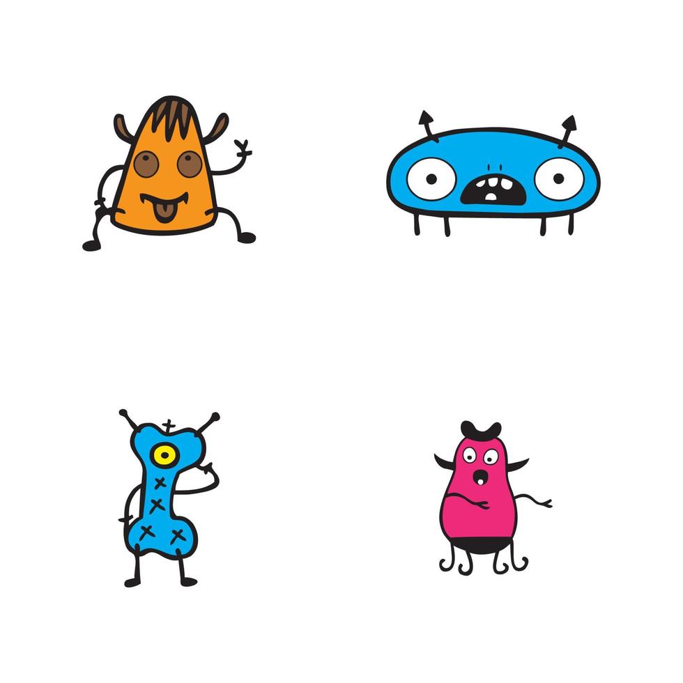 Cute cartoon monster. Vector funny monster character illustration design