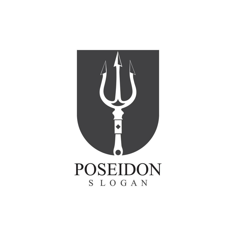 Trident design vector and poseidon icon illustration template