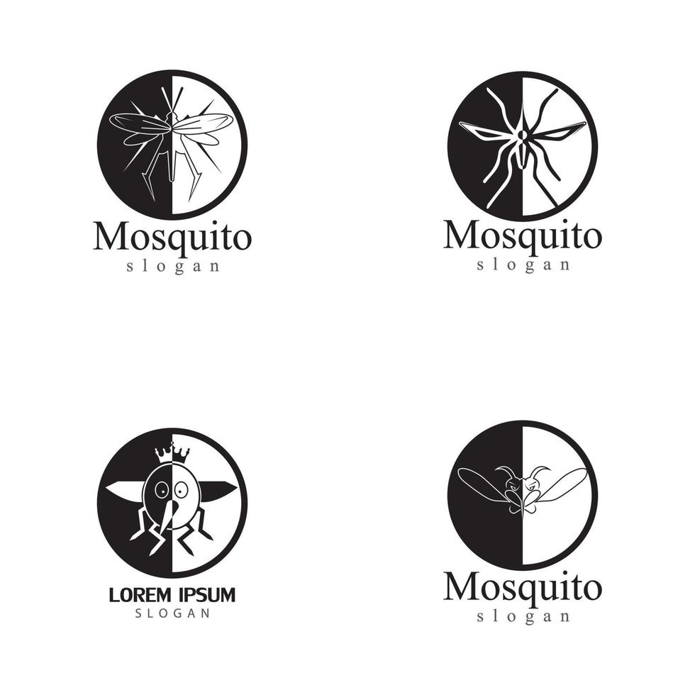 mosquito insecto animal logo vector ilustración plantilla