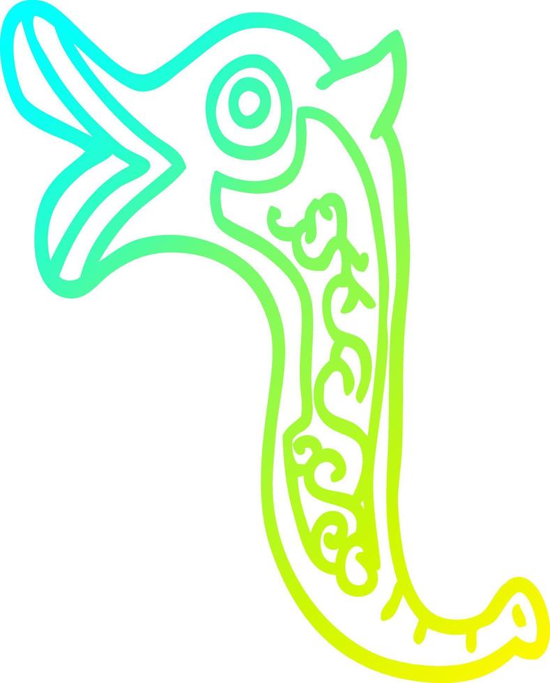 cold gradient line drawing cartoon war trumpet vector