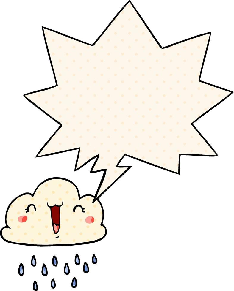 cartoon storm cloud and speech bubble in comic book style vector