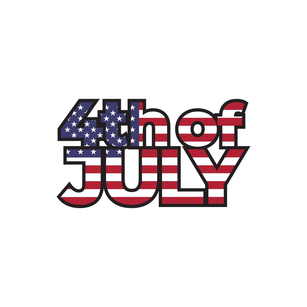 text 4th of july design vector isolated on white background.