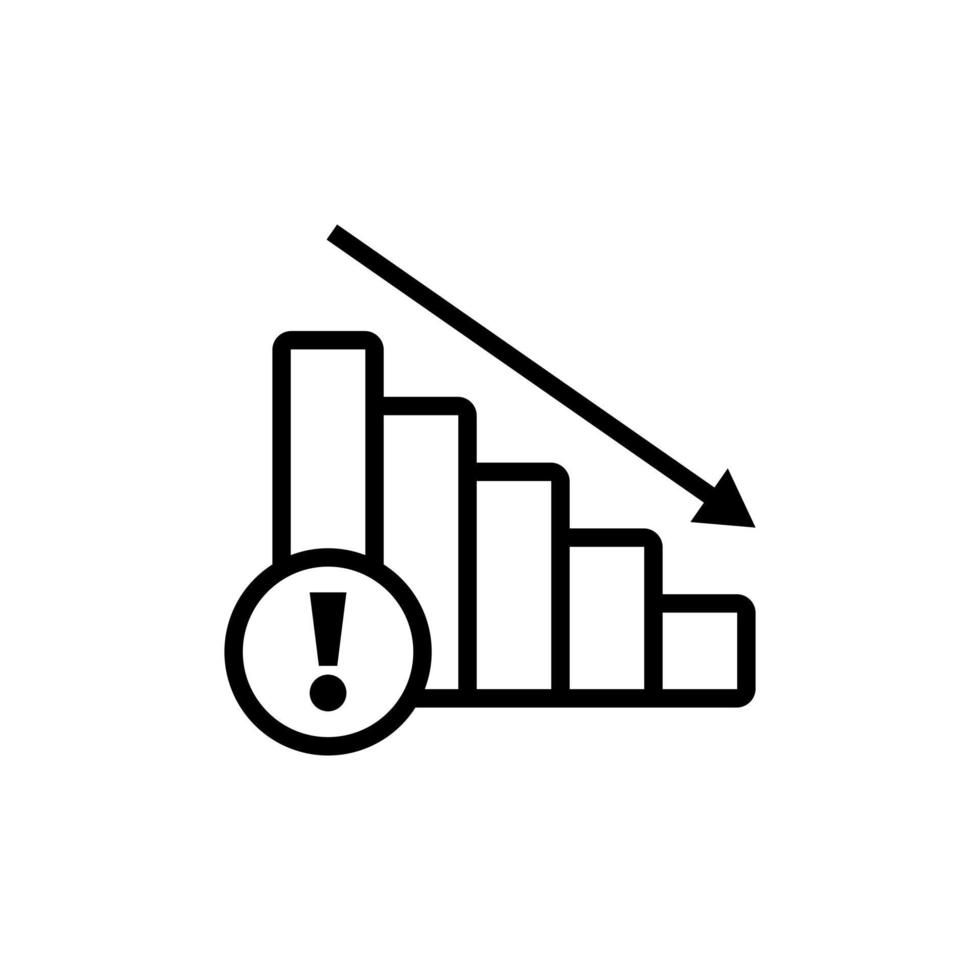 línea icono símbolo recesión aislado sobre fondo blanco. vector