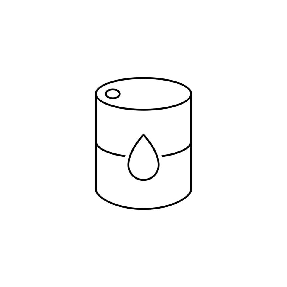aceite de barril de icono de línea aislado sobre fondo blanco. vector