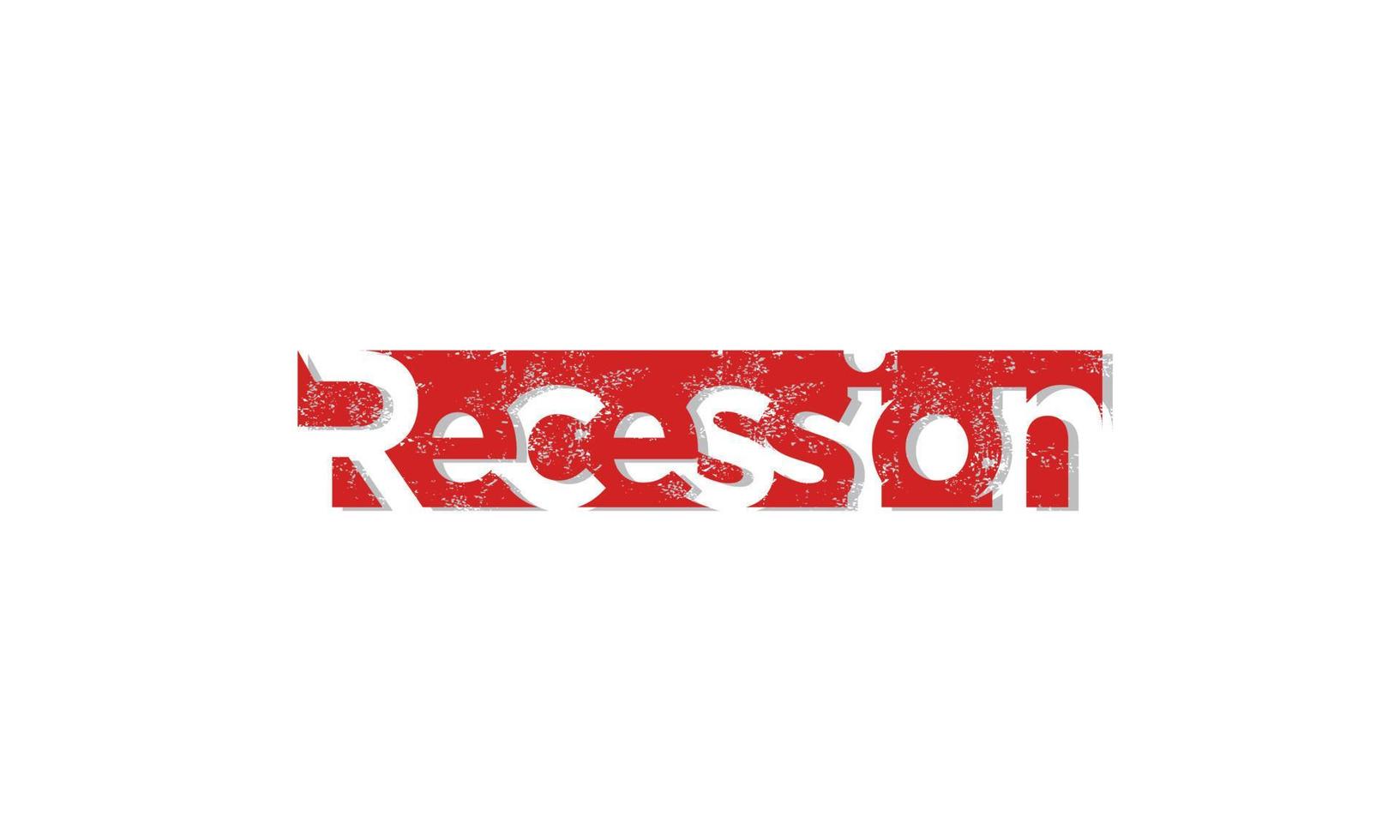 red color text recession isolated on white background. vector