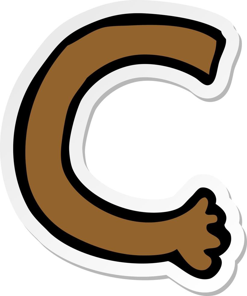 sticker of a cartoon arm vector