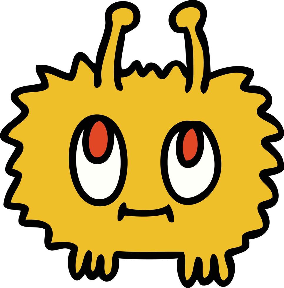quirky hand drawn cartoon alien vector
