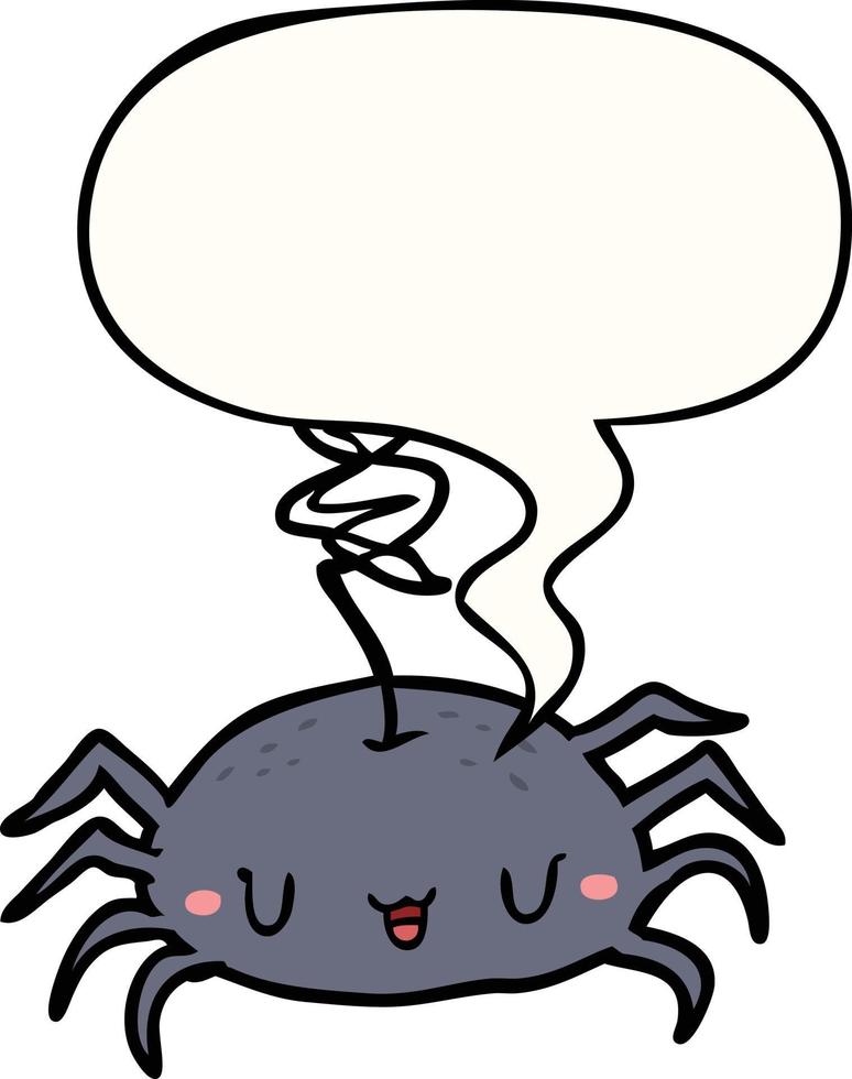 cartoon halloween spider and speech bubble vector