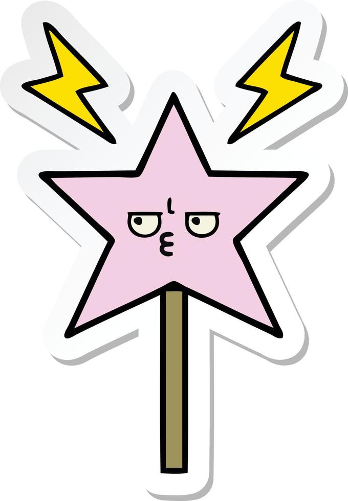 sticker of a cute cartoon magic wand vector