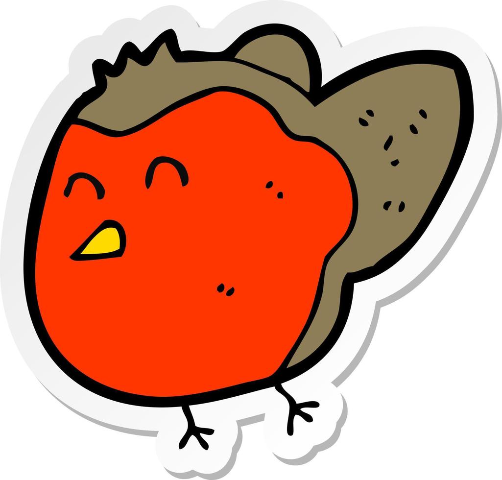 sticker of a cartoon robin vector