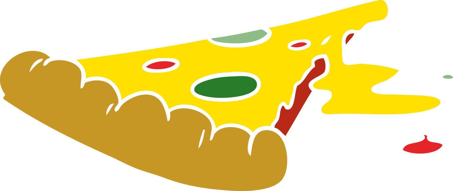 cartoon doodle of a slice of pizza vector