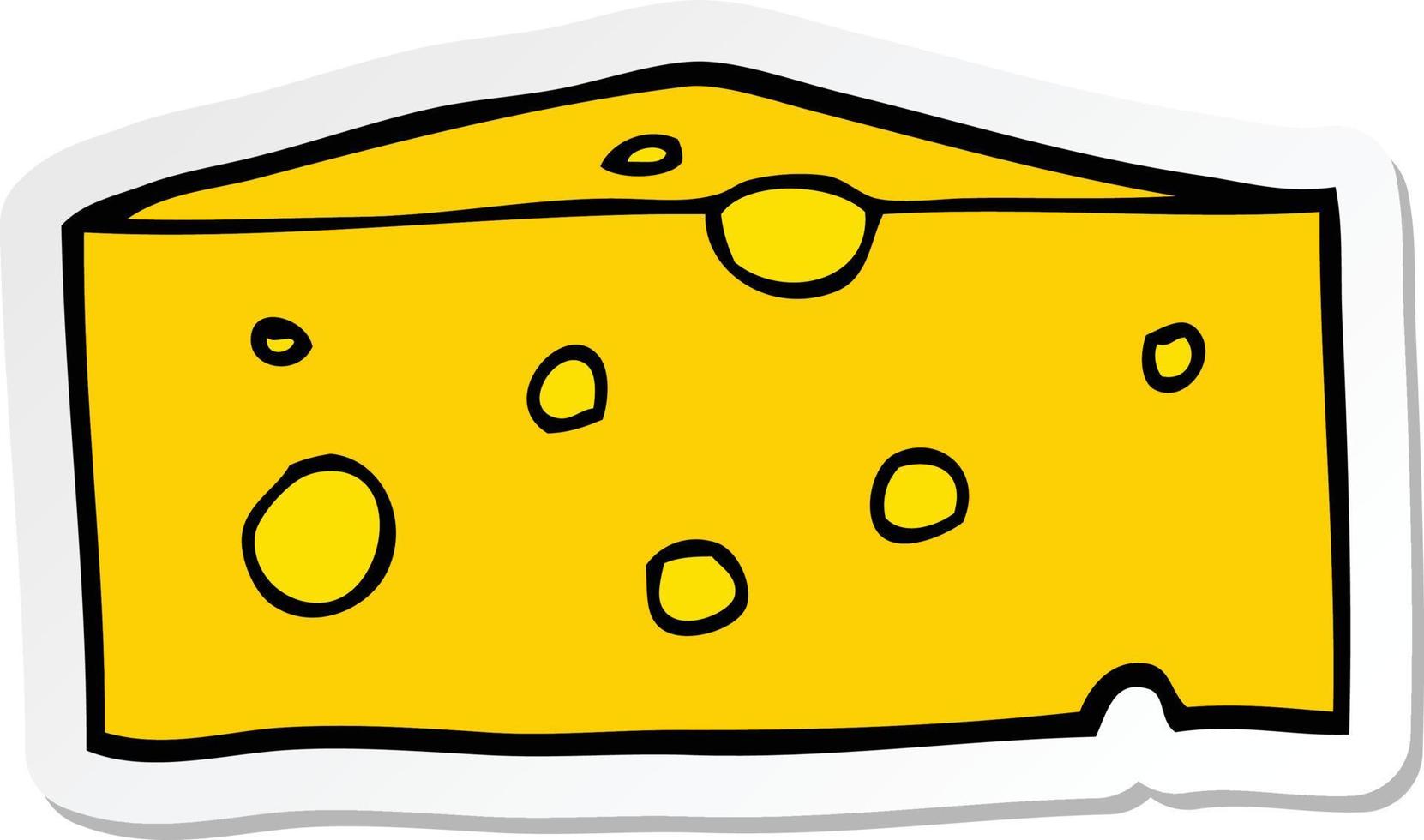 pegatina de un queso de dibujos animados vector