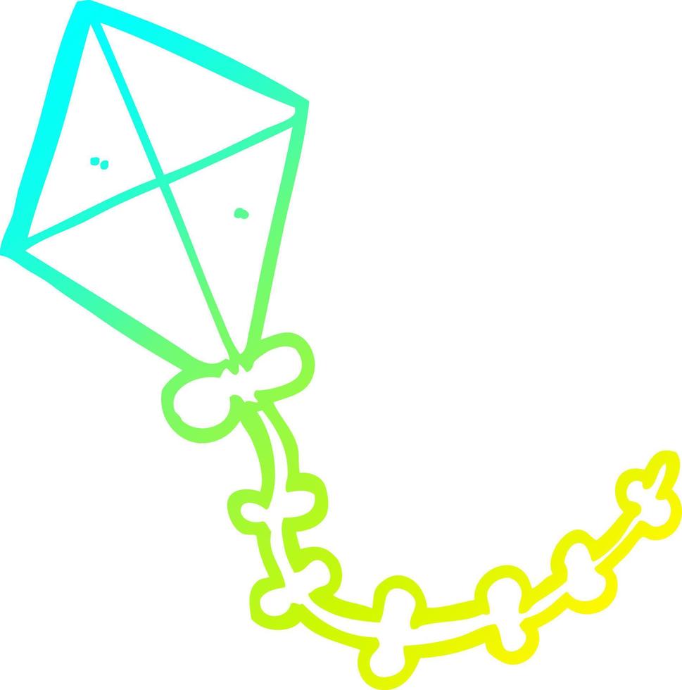 cold gradient line drawing cartoon kite vector