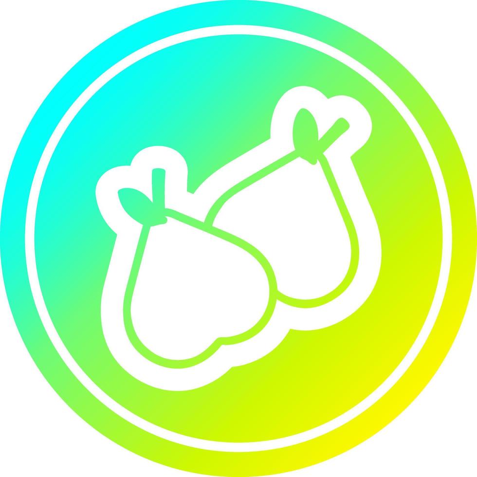 organic pears circular in cold gradient spectrum vector