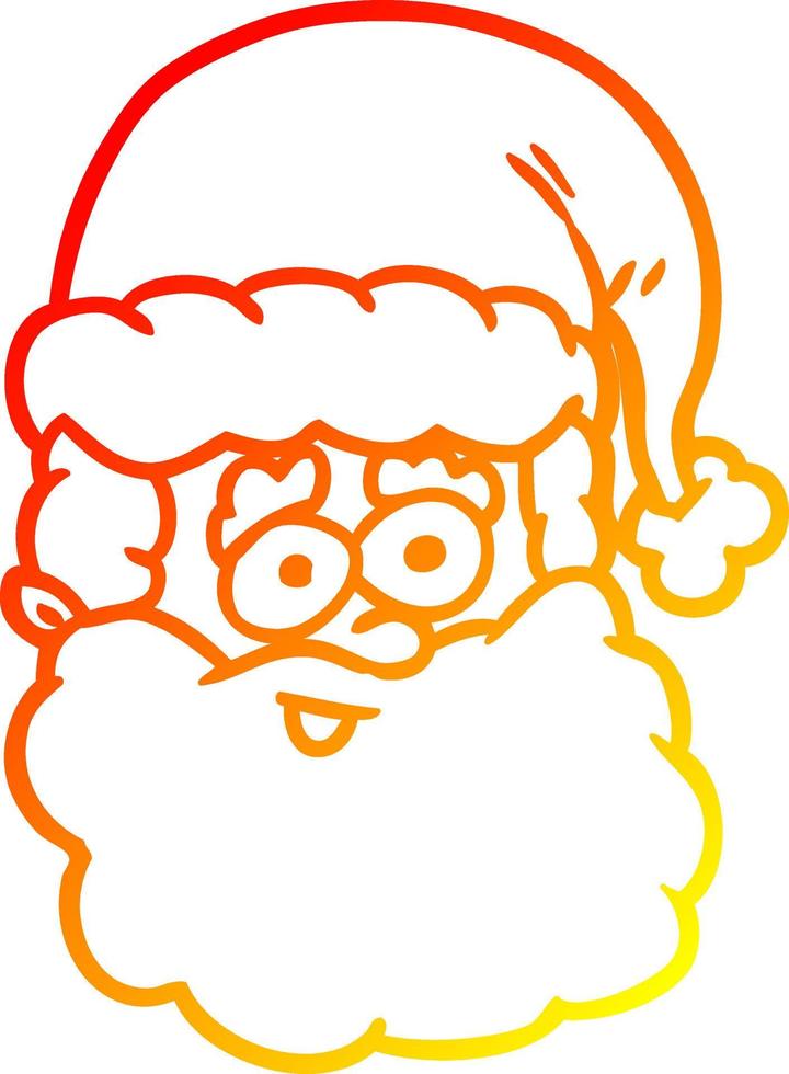 warm gradient line drawing santa claus vector