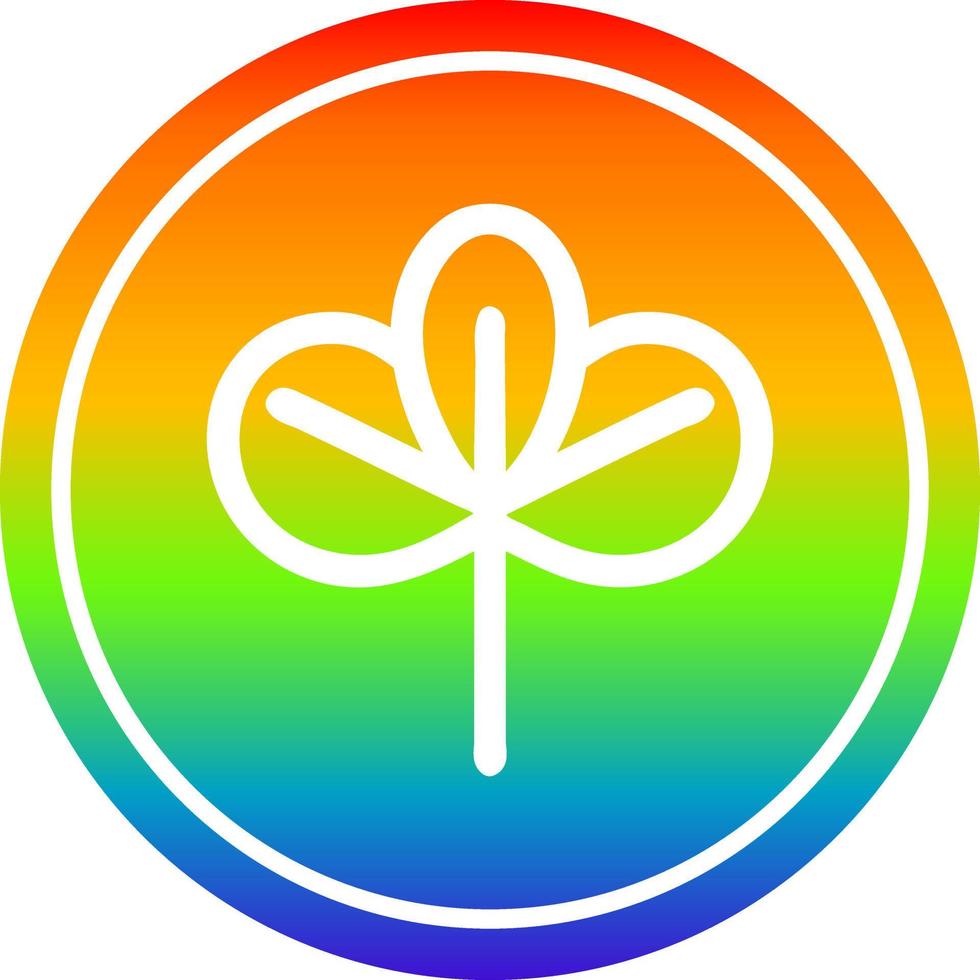 natural leaf circular in rainbow spectrum vector