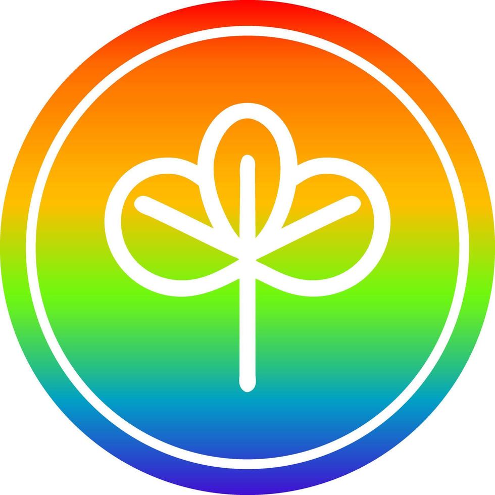 natural leaf circular in rainbow spectrum vector