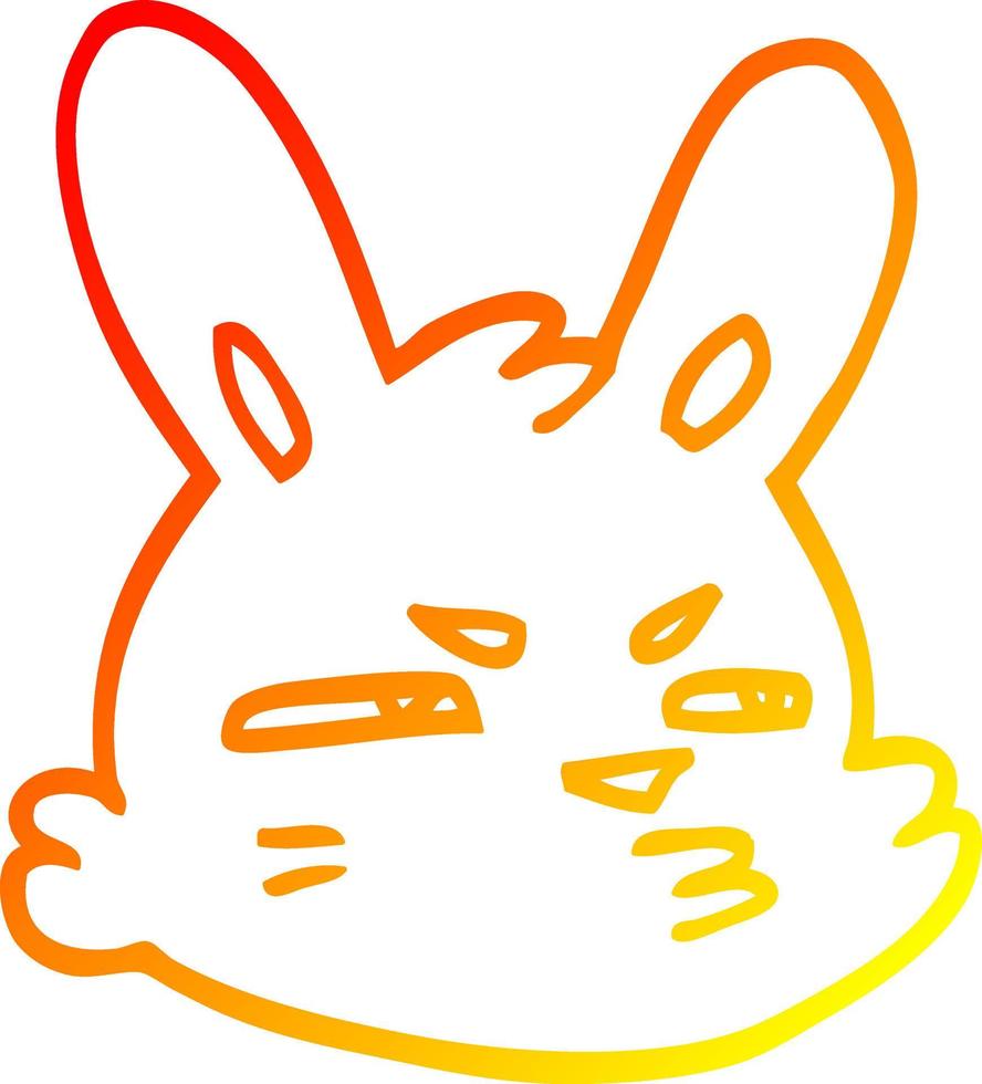 warm gradient line drawing cartoon moody rabbit vector