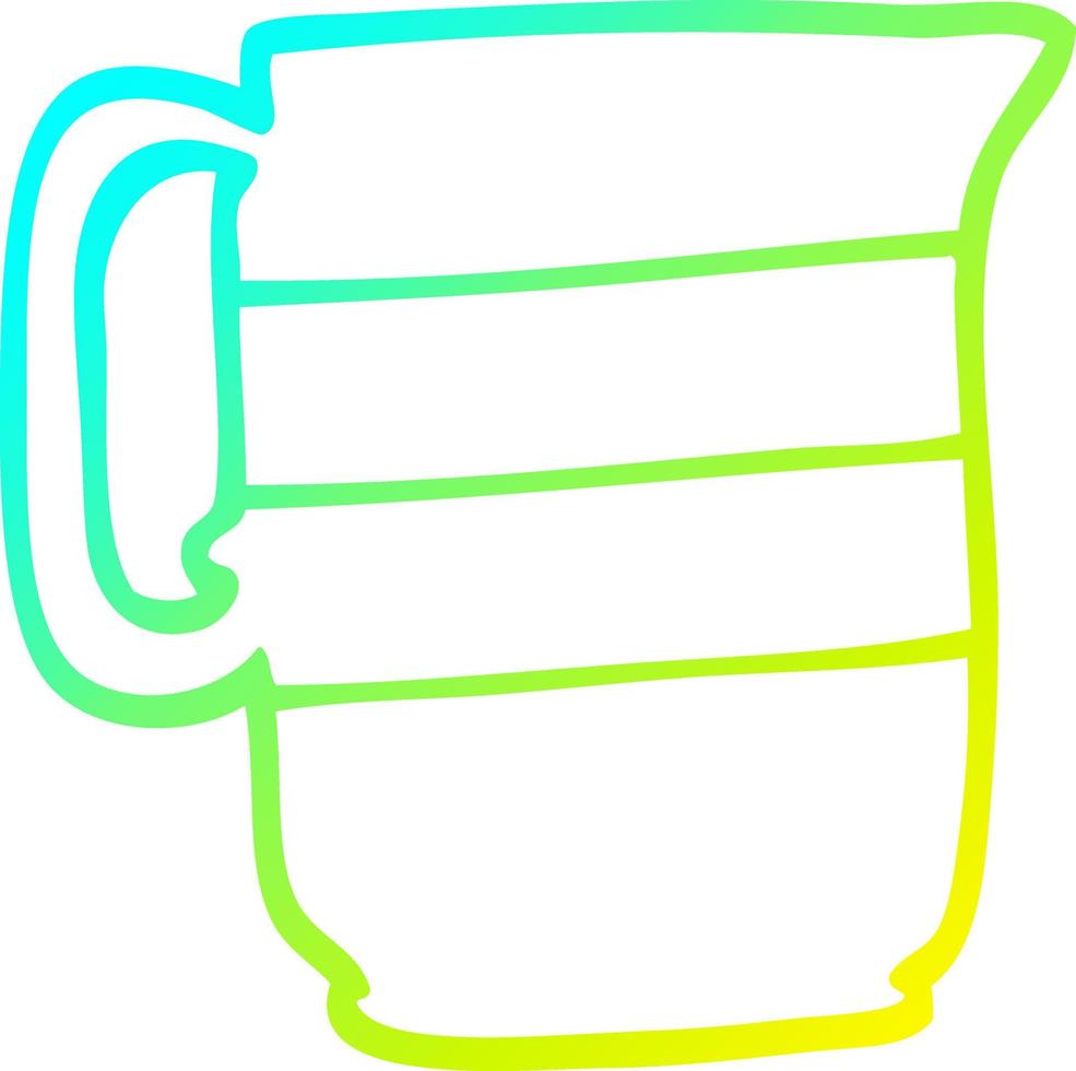 cold gradient line drawing cartoon milk jug vector