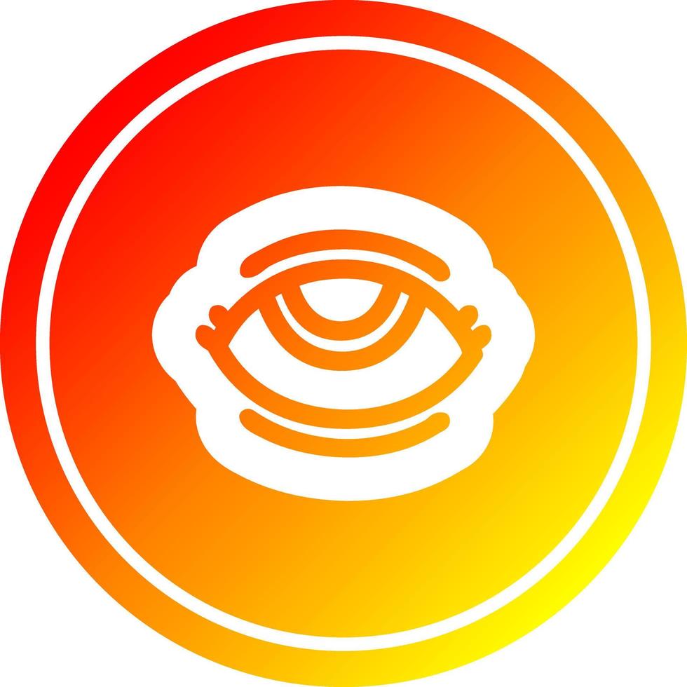 eye symbol circular in hot gradient spectrum vector