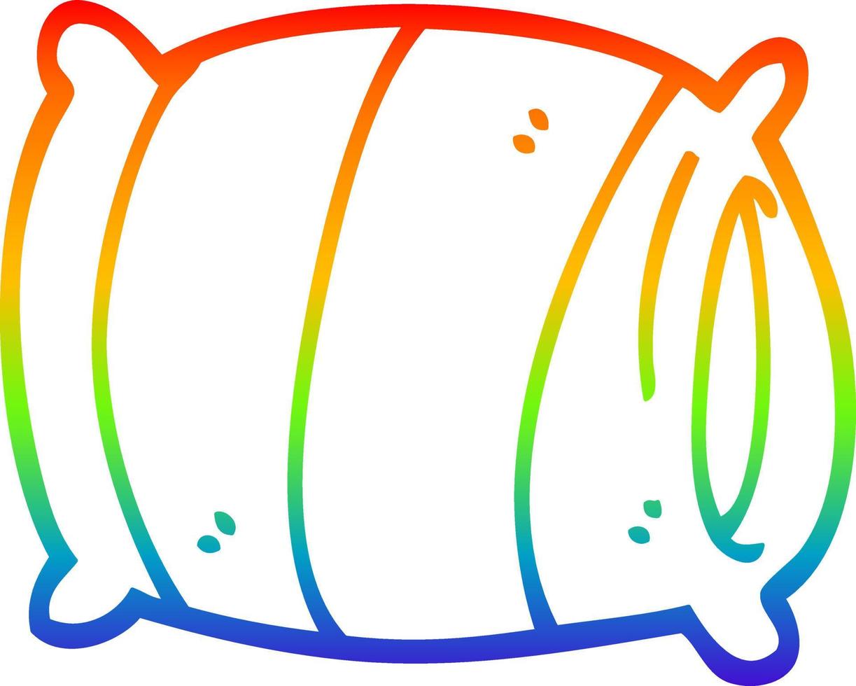 rainbow gradient line drawing cartoon pillow vector