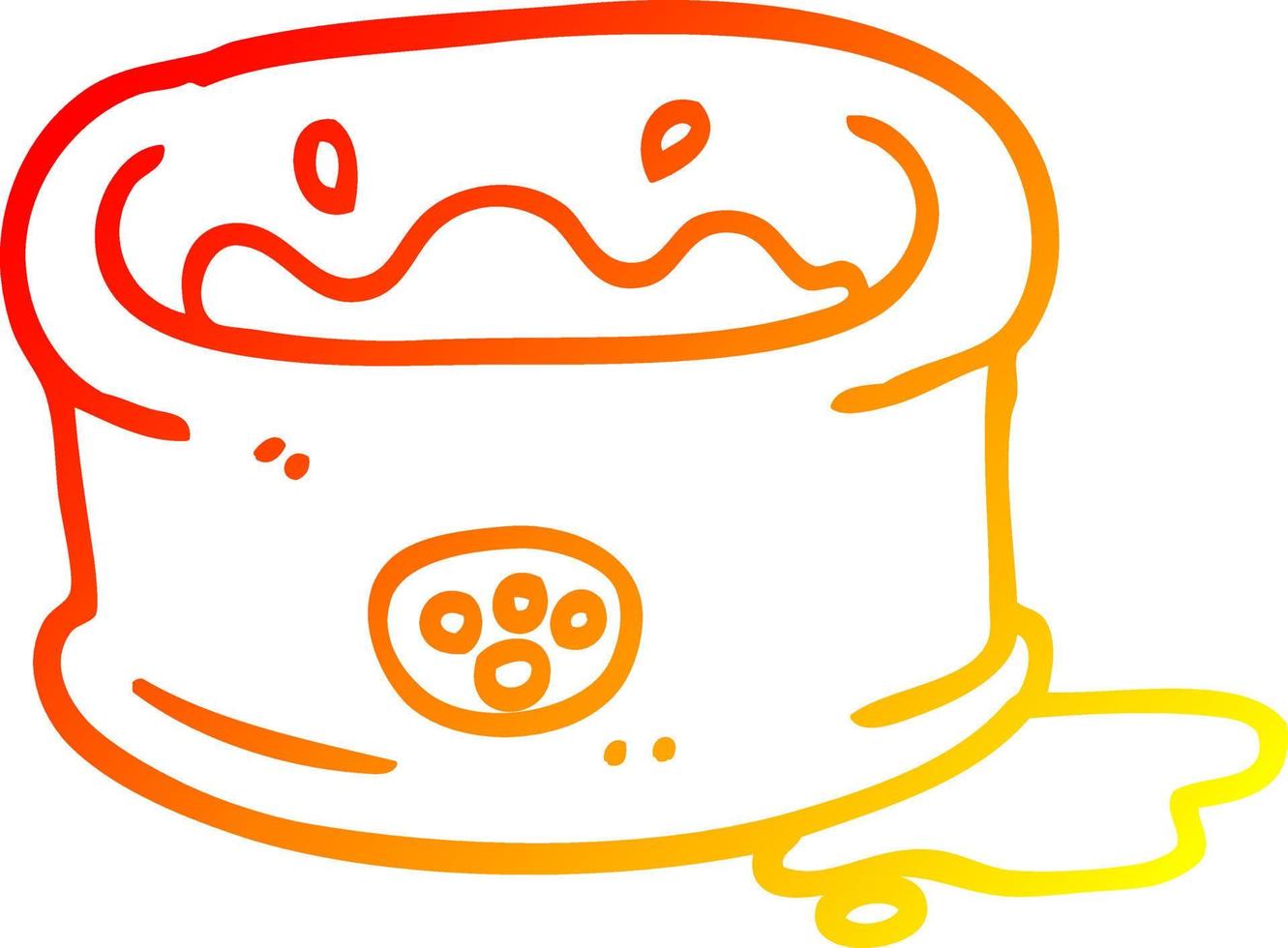 warm gradient line drawing cartoon pet bowl vector