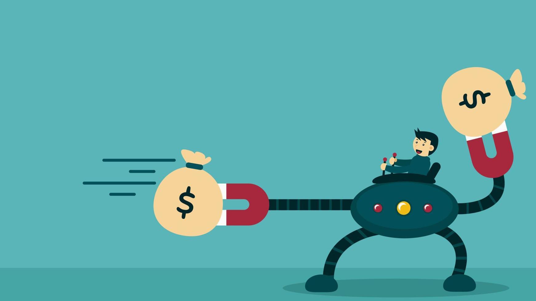 Illustration vector graphic of businessman cartoon character earn money using robotic magnet. Suitable for make money activity, finance education, business motivation, etc. 8870782 Vector Art at Vecteezy Illustration vector graphic of businessman cartoon character earn money using robotic magnet. Suitable for make money activity, finance education, business motivation, etc. 8870782 Vector Art at Vecteezy