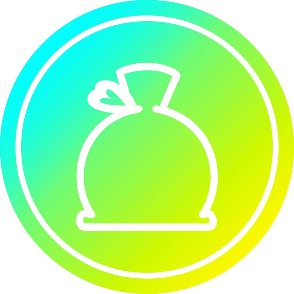 bulging sack circular in cold gradient spectrum vector