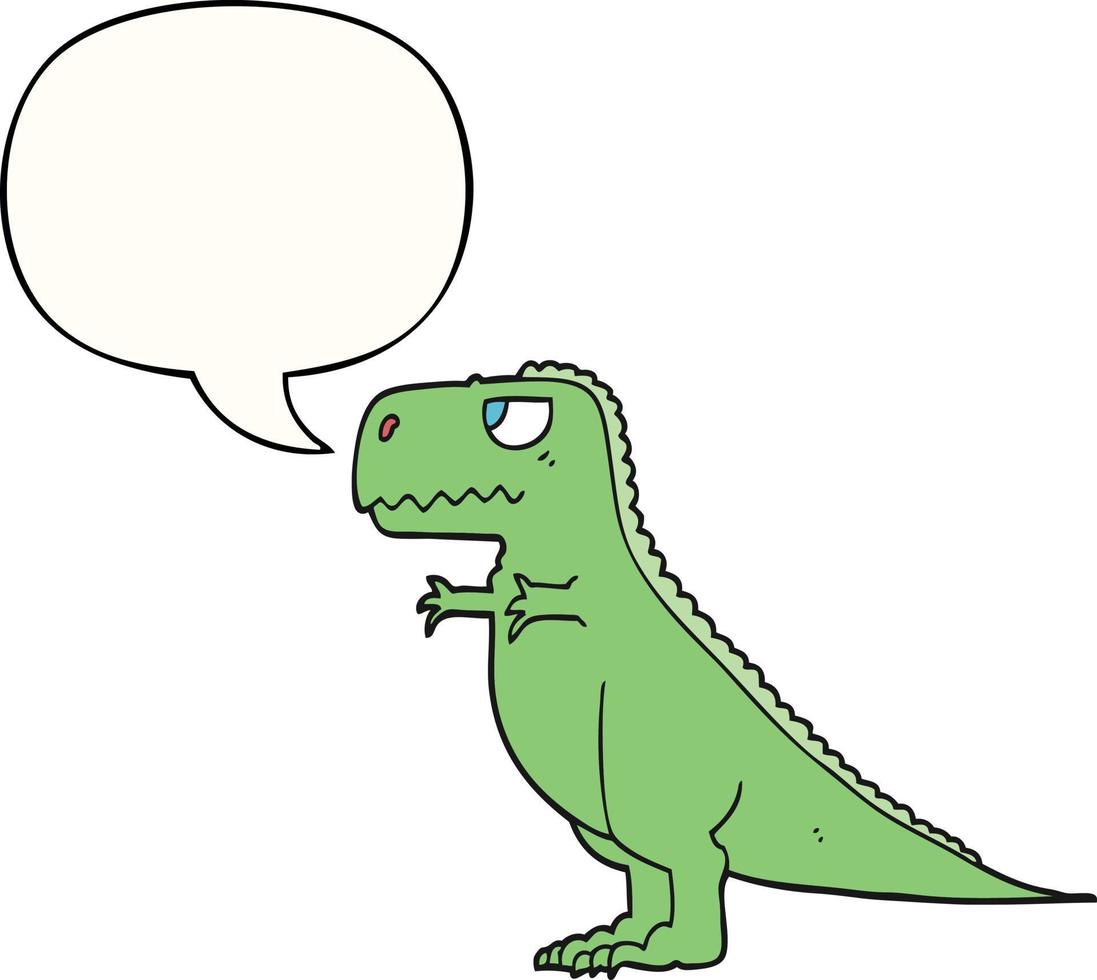 cartoon dinosaur and speech bubble vector