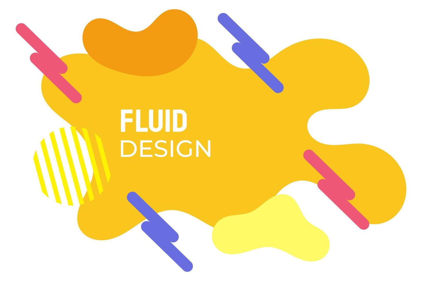 Diseño fluido amarillo con bonitas líneas geométricas y colores vivos. adecuado para fondo, web, portada, banner, presentación, etc. vector