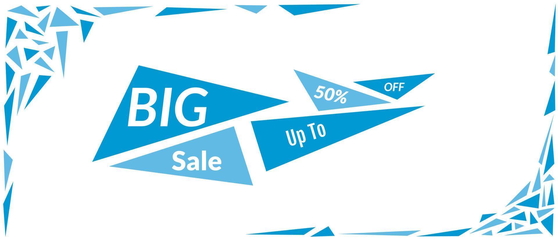 Big sale up to 50 with abstract triangle background. suitable for online shop, web, market, business, etc. vector