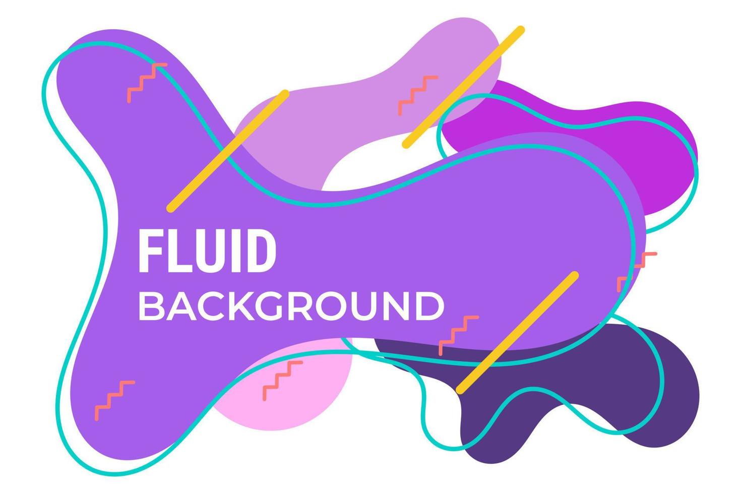 Purple fluid background with yellow lines and pretty outline vector