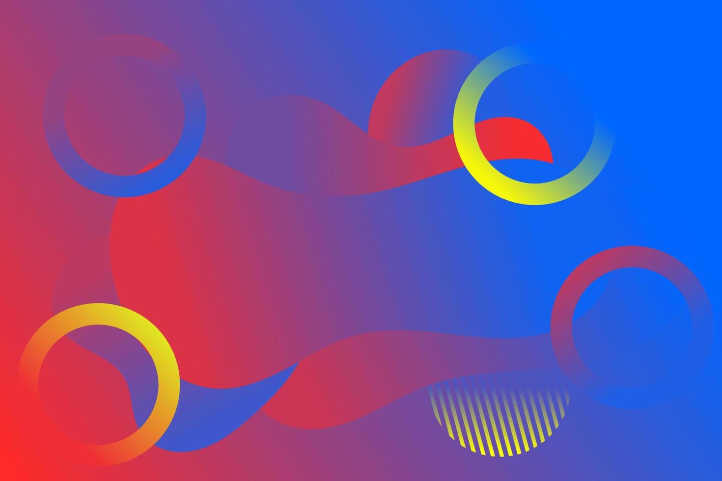 Abstract background of blue red gradient color with nice circle lines vector