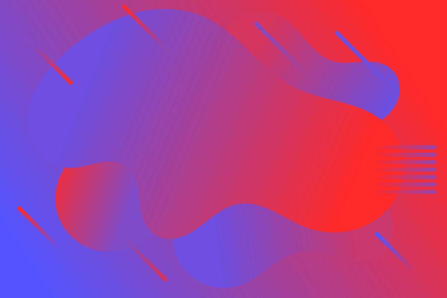 Liquid background in red and blue gradient color with slanted small outline vector