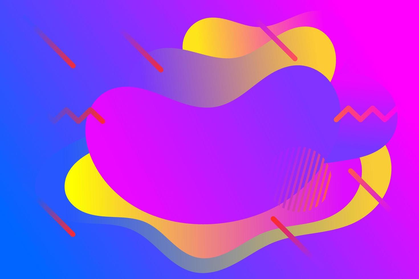 Liquid background lumps in the center with slashes and zigzags vector