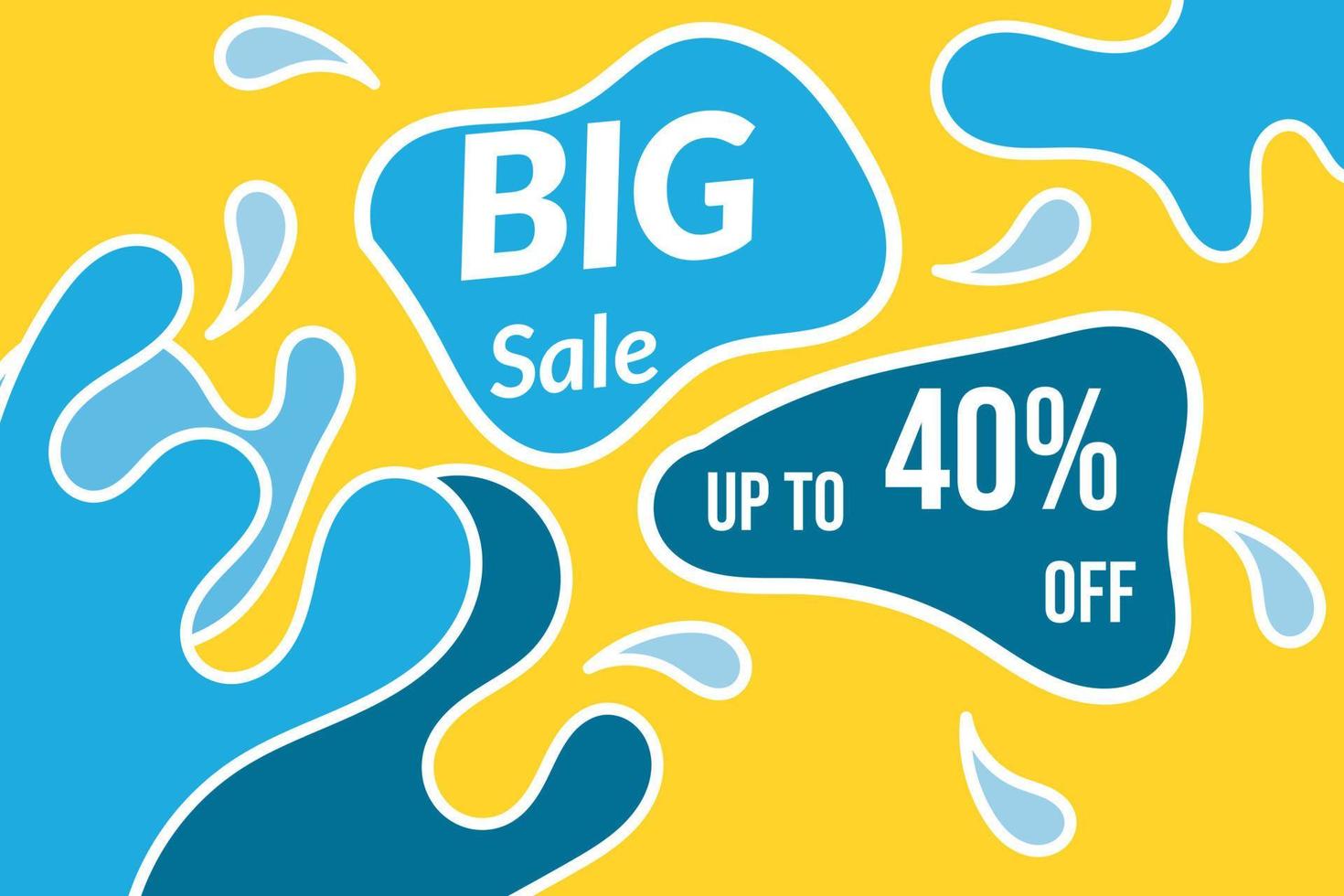 Big sale up to 40 off with a splashing liquid background vector