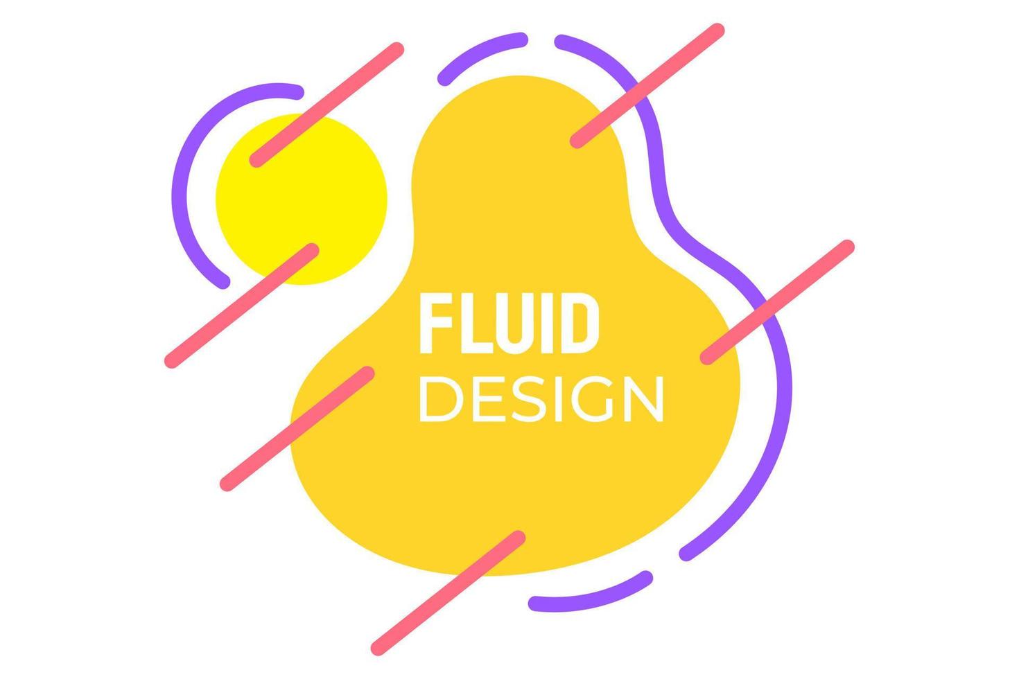 Yellow color fluid design with slash and outline vector