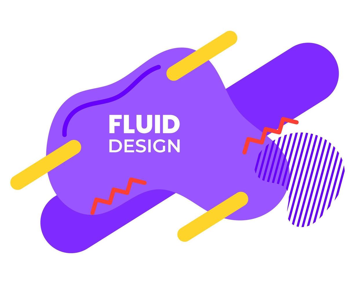 Purple color fluid design with straight lines and memphis. suitable for background vector