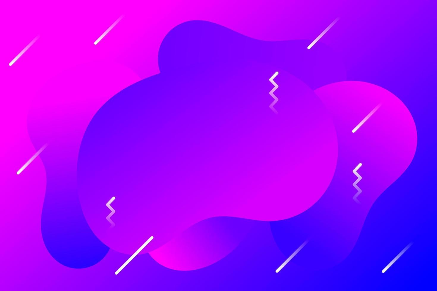 Fluid background amidst purple and blue gradient color with slash and zigzag lines vector