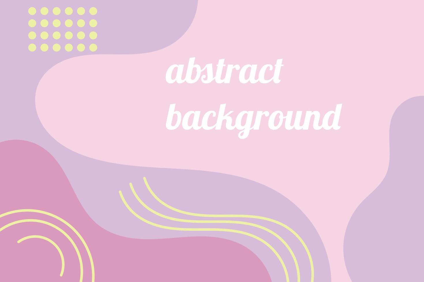 Flat pink wavy abstract background with pretty dots and curved lines vector