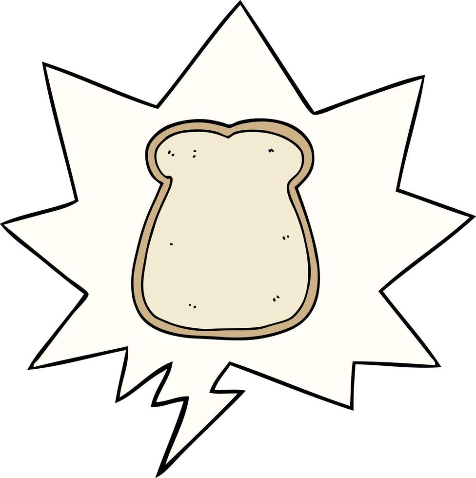 cartoon slice of bread and speech bubble vector