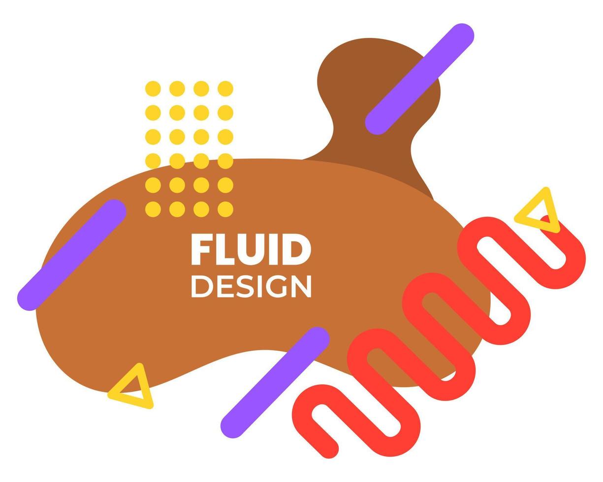 Brown fluid design with unique curved lines. suitable for background vector