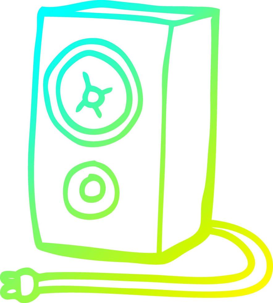 cold gradient line drawing cartoon old wood speaker vector