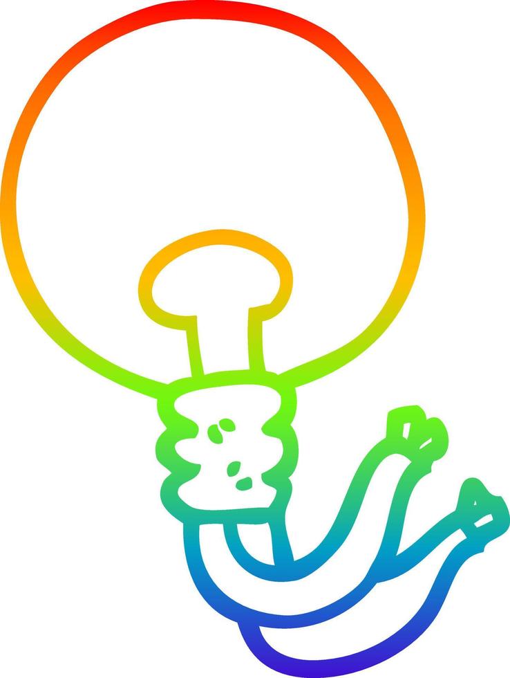 rainbow gradient line drawing cartoon vector