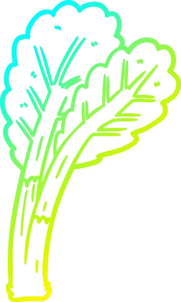 cold gradient line drawing cartoon rhubarb vector