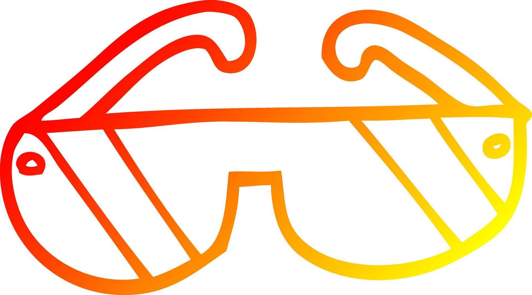 warm gradient line drawing cartoon sunglasses vector