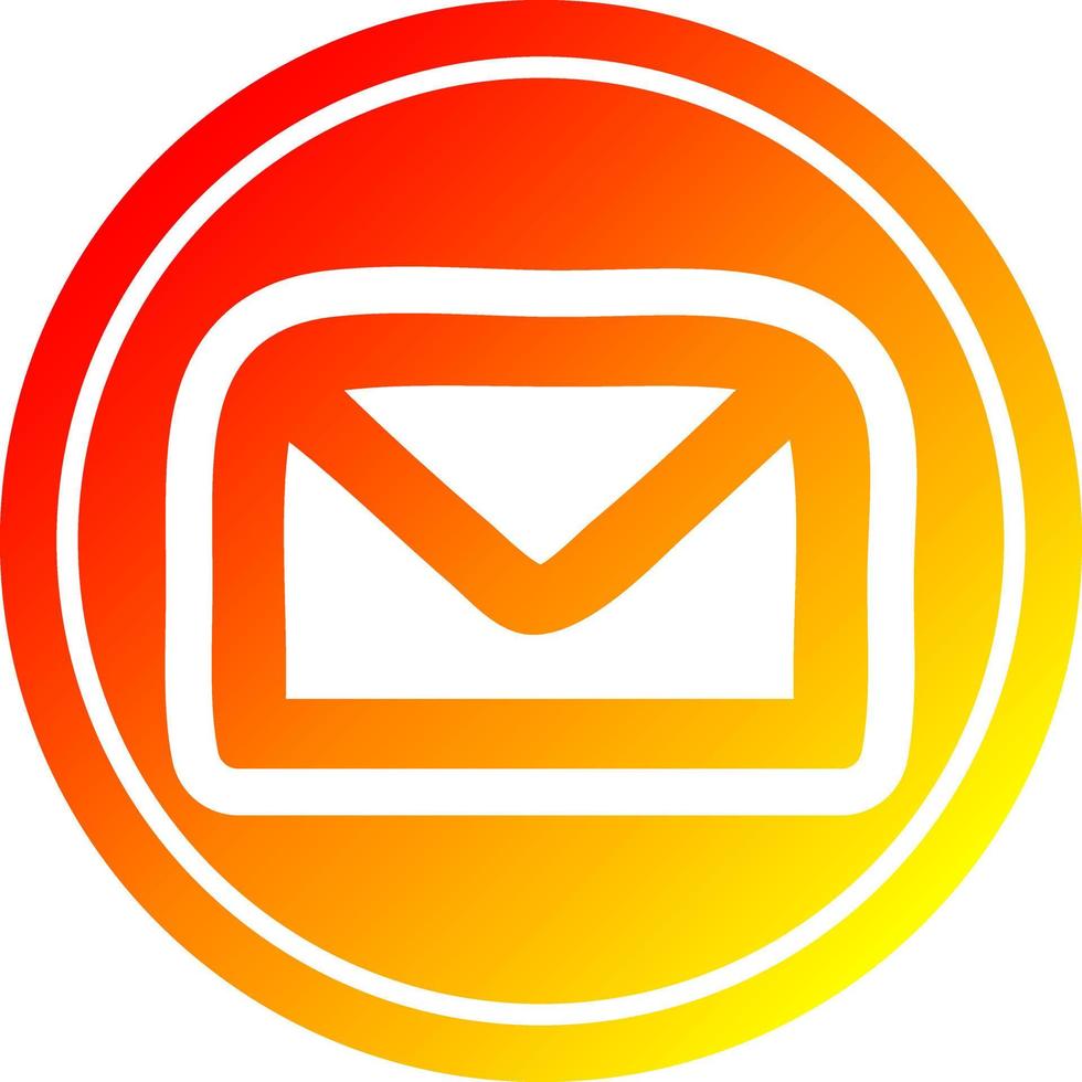 envelope letter circular in hot gradient spectrum vector