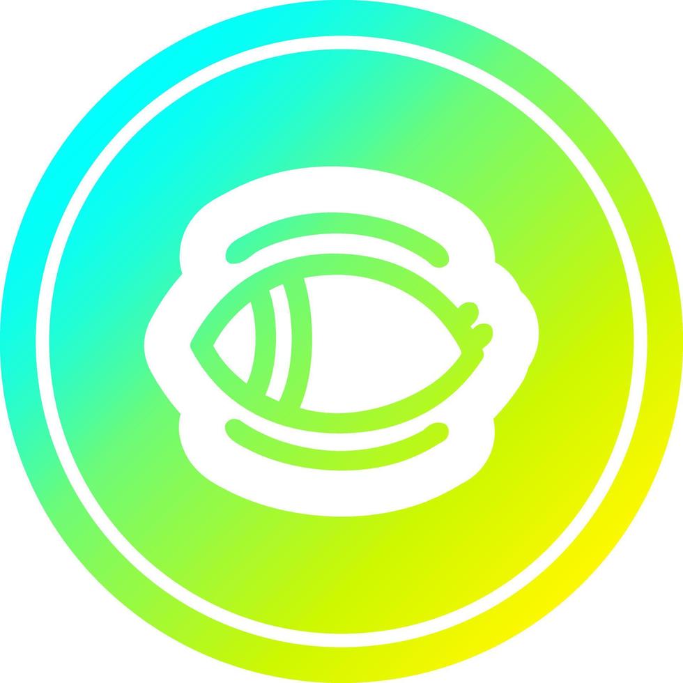 staring eye circular in cold gradient spectrum vector