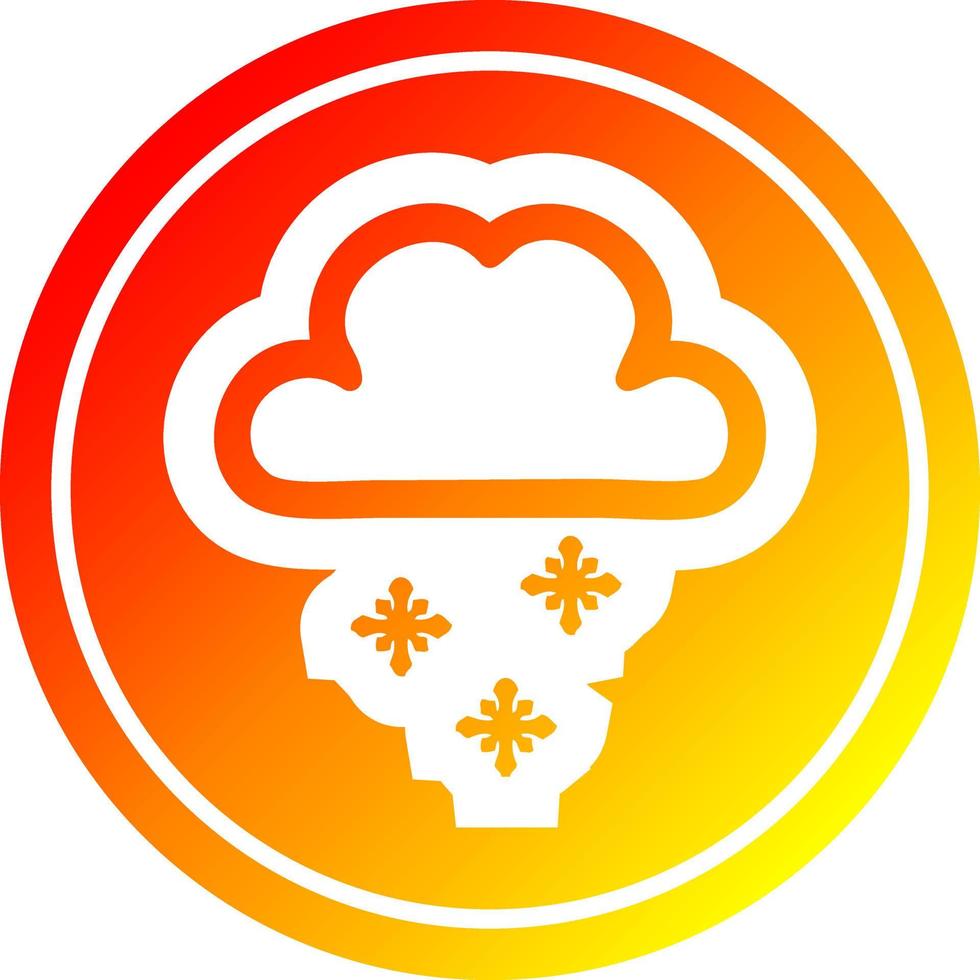 snow cloud circular in hot gradient spectrum vector